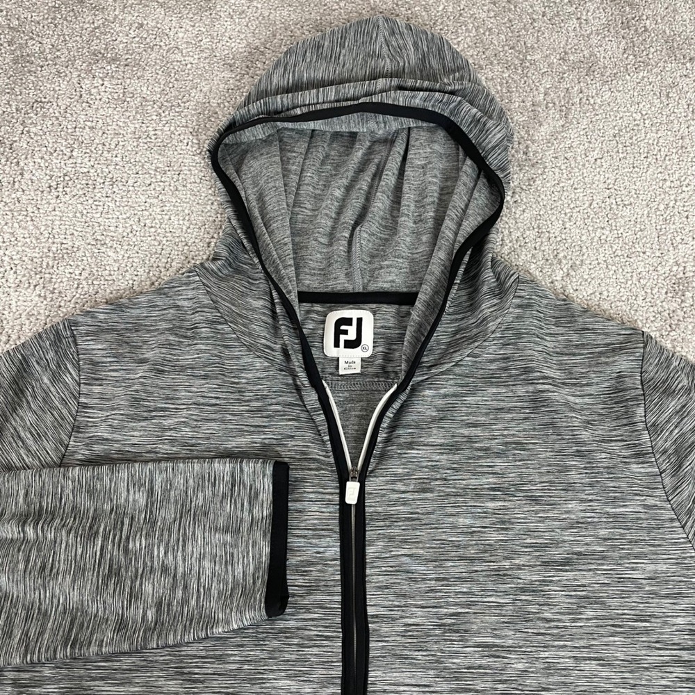 FootJoy Hoodie Mens Extra Large Full Zip Golf Grey Performance Jacket